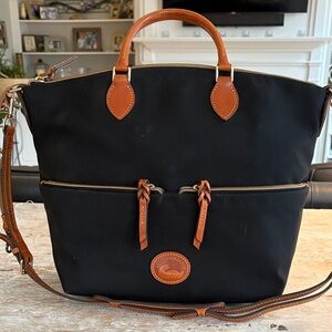 Dooney & Bourke Like new - black nylon with leather accents .